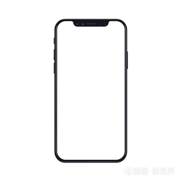 白色背景下的孤立手机 现实与空白的对话